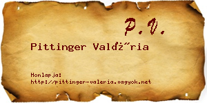 Pittinger Valéria névjegykártya